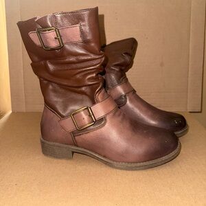 Propet Brown Slouchy Buckle Boots